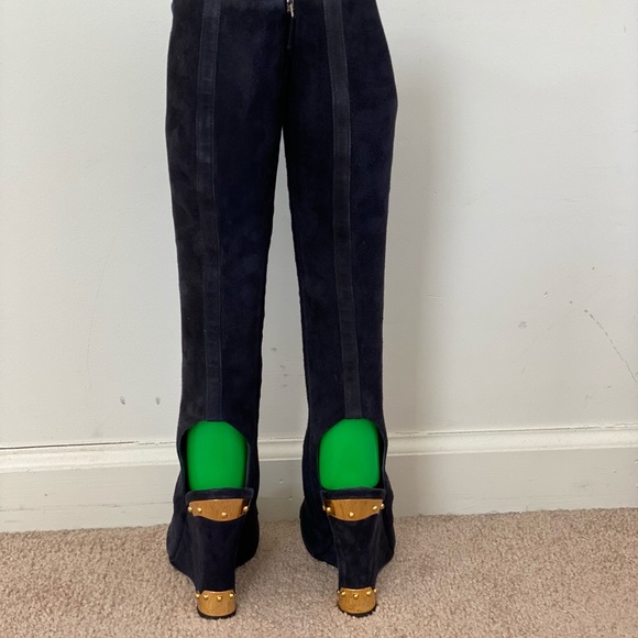 Prada Blue Suede Lace Up Boots - Picture 9 of 11